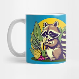 Raccoon Eating a Banana Mug